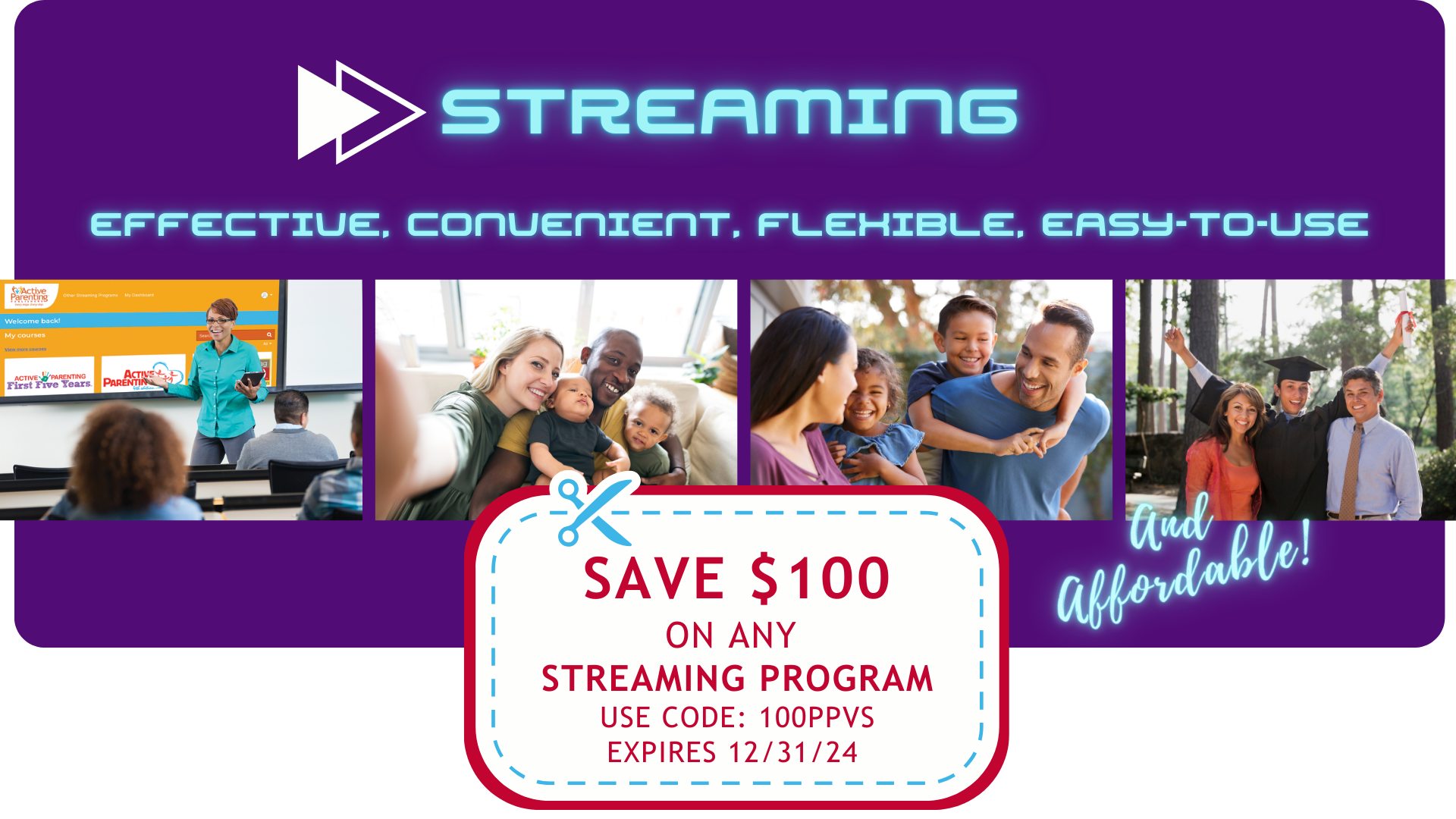 SAVE $100 when you order any Streaming Program by 12/31/24 Using Code: 100PPVS