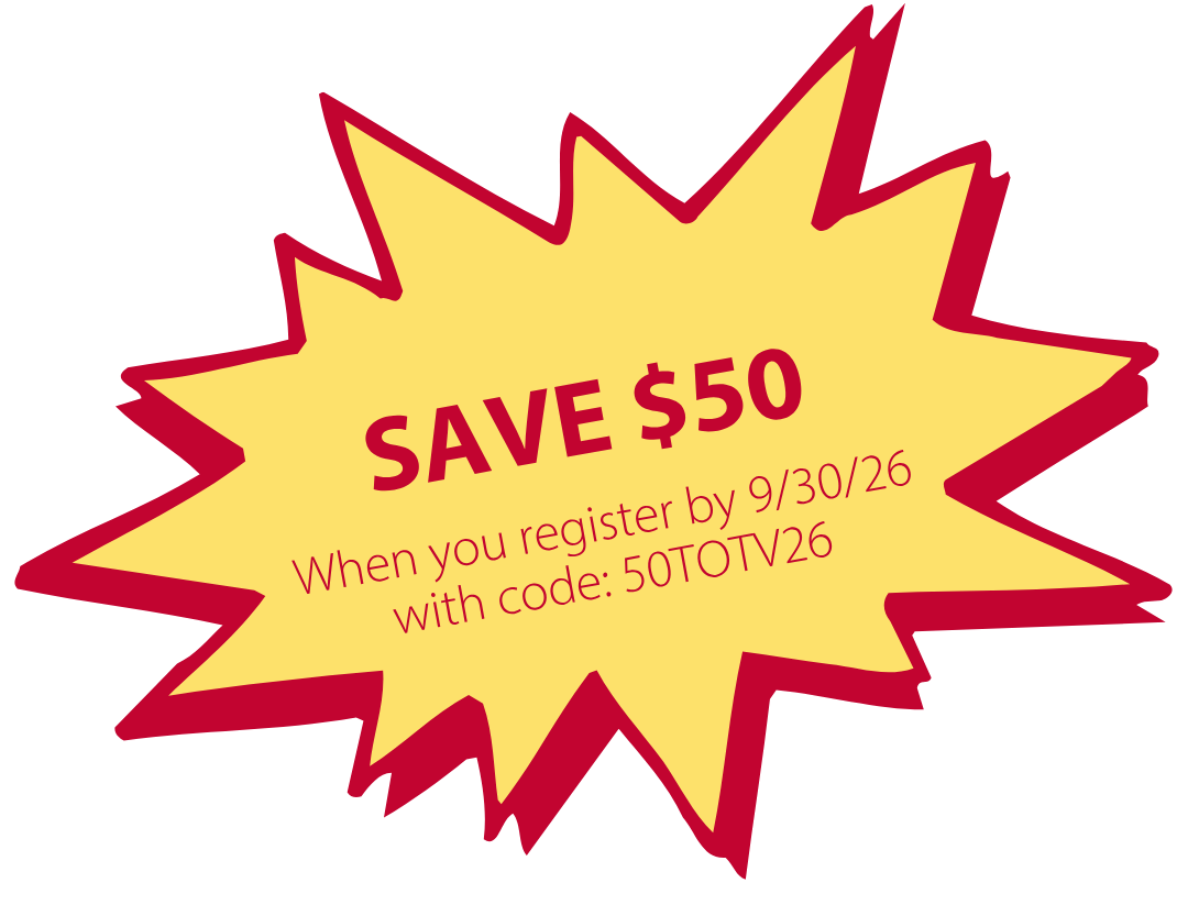 SAVE $50 on the Virtual Training of Trainers when you register by 9/30/26!
